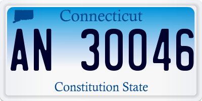 CT license plate AN30046