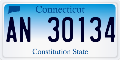 CT license plate AN30134