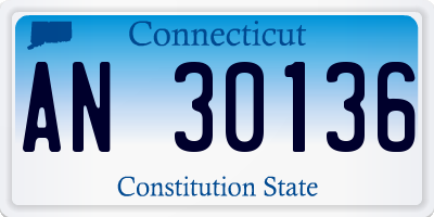 CT license plate AN30136