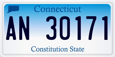 CT license plate AN30171
