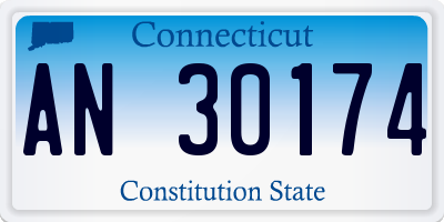 CT license plate AN30174