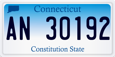 CT license plate AN30192