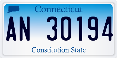 CT license plate AN30194