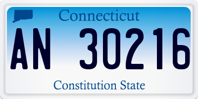 CT license plate AN30216