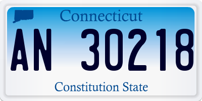 CT license plate AN30218