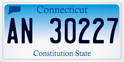 CT license plate AN30227