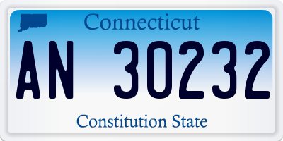 CT license plate AN30232