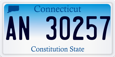 CT license plate AN30257