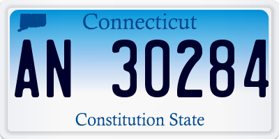 CT license plate AN30284