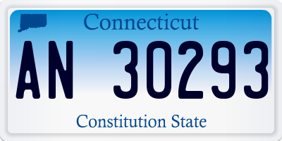CT license plate AN30293