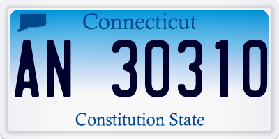 CT license plate AN30310