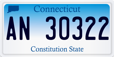 CT license plate AN30322