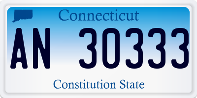 CT license plate AN30333