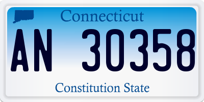 CT license plate AN30358