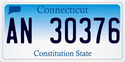 CT license plate AN30376