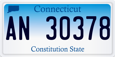 CT license plate AN30378