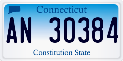 CT license plate AN30384