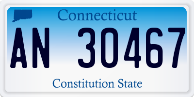 CT license plate AN30467
