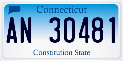 CT license plate AN30481