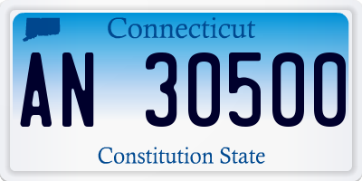 CT license plate AN30500