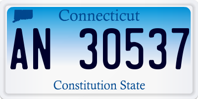 CT license plate AN30537