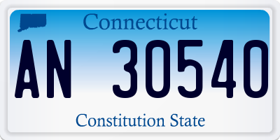 CT license plate AN30540