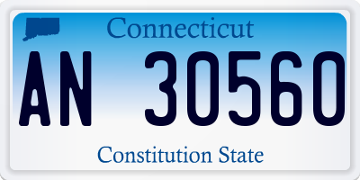 CT license plate AN30560
