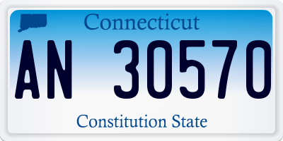 CT license plate AN30570