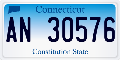CT license plate AN30576