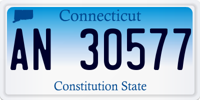 CT license plate AN30577