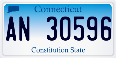 CT license plate AN30596