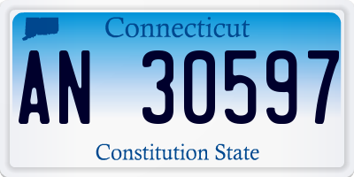 CT license plate AN30597