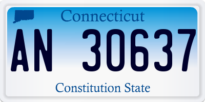 CT license plate AN30637