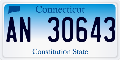 CT license plate AN30643