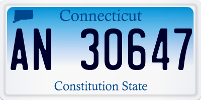 CT license plate AN30647