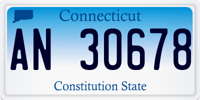 CT license plate AN30678