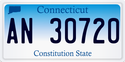 CT license plate AN30720