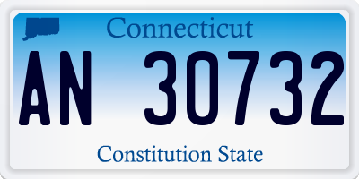 CT license plate AN30732