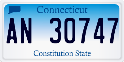 CT license plate AN30747