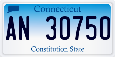 CT license plate AN30750