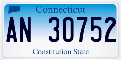 CT license plate AN30752