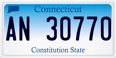 CT license plate AN30770