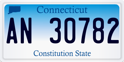 CT license plate AN30782