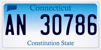 CT license plate AN30786