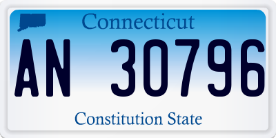 CT license plate AN30796