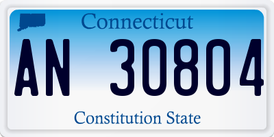 CT license plate AN30804