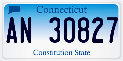 CT license plate AN30827