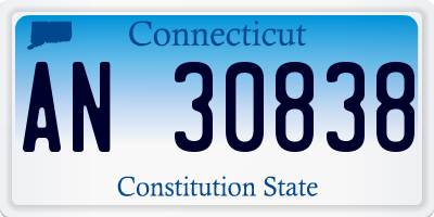 CT license plate AN30838