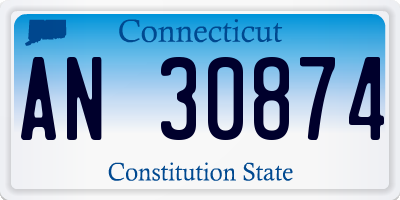 CT license plate AN30874