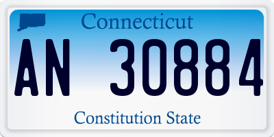 CT license plate AN30884